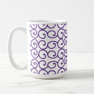 Taza De Café Púrpura con rollos blancos