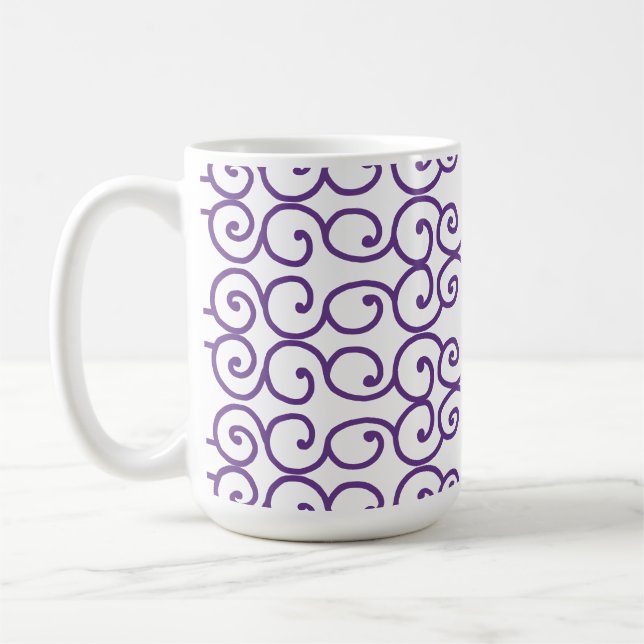 Taza De Café Púrpura con rollos blancos (Izquierda)