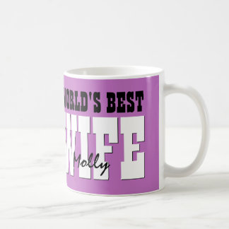 Taza De Café PÚRPURA conocida de encargo A02 de la mejor ESPOSA