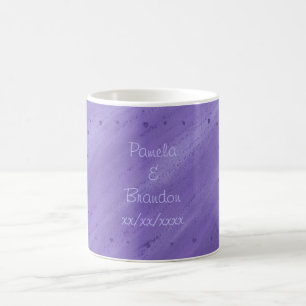 Taza De Café Púrpura Corazón Aplastado Morado Mugs Personalizad