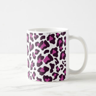 Taza De Café Púrpura de impresión de leopardo
