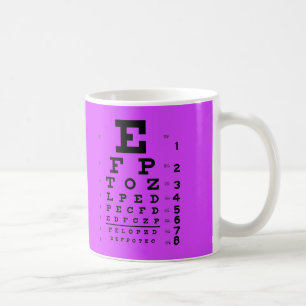Taza De Café Púrpura de la carta de ojo de la oftalmología