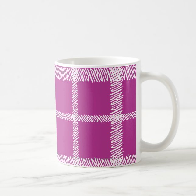 Taza De Café Púrpura de la tela escocesa (Derecha)