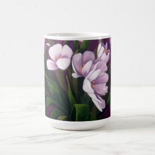 Taza de café púrpura de los tulipanes de la pasi