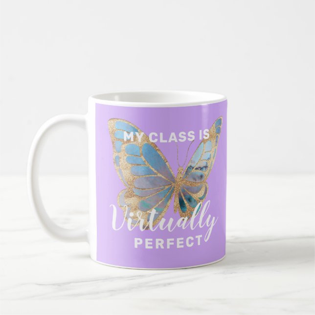 Taza De Café Púrpura de regalo de profesor personalizado virtua (Izquierda)
