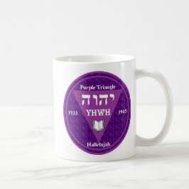 Taza de café púrpura del dbl del triángulo