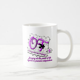 Taza De Café púrpura del rompecabezas del ot