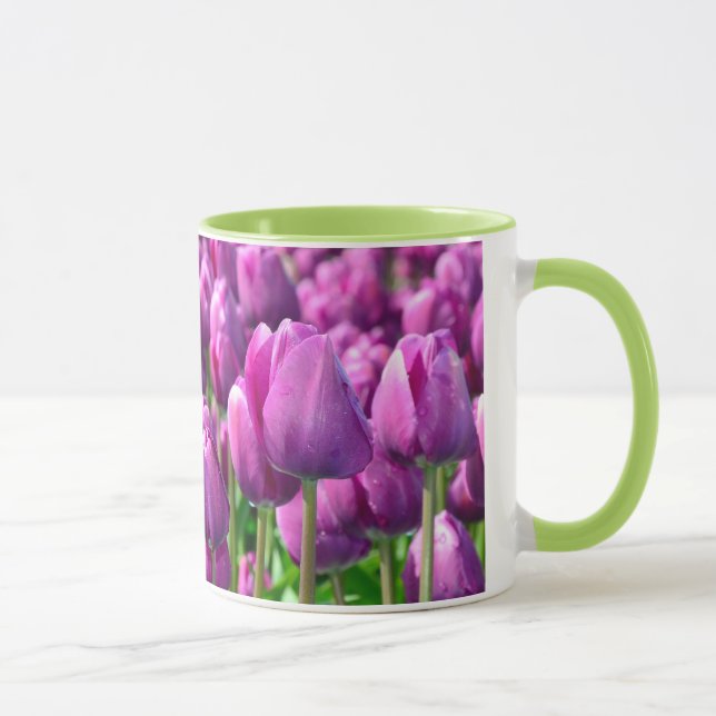 Taza de café púrpura del tulipán de la primavera (Derecha)