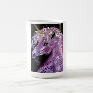 Taza de café púrpura del unicornio