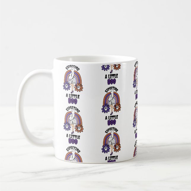 Taza De Café Púrpura fantasma preñada espera un poco de boo (Izquierda)