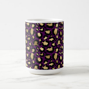 Taza De Café Púrpura leopardo/cheetah animal impresión tazón ca