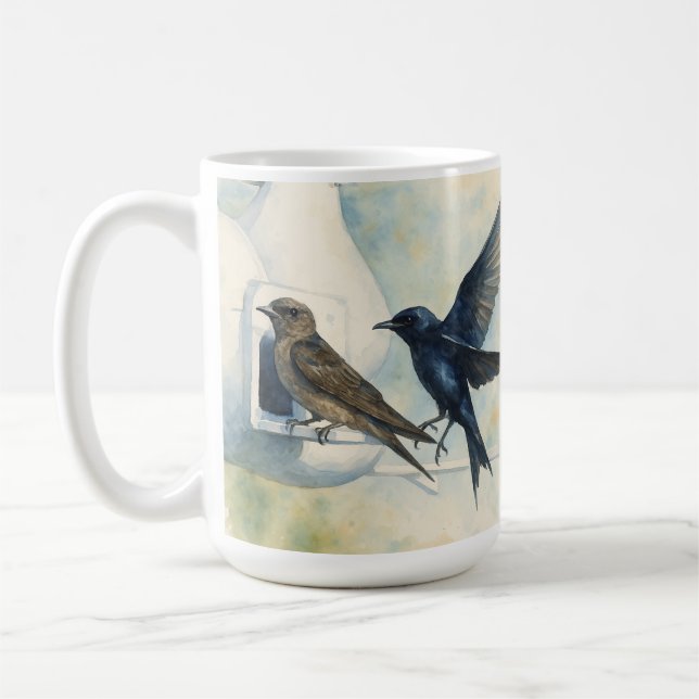 Taza De Café Púrpura Martin Landlord Nature Swallow Bird Gours (Izquierda)