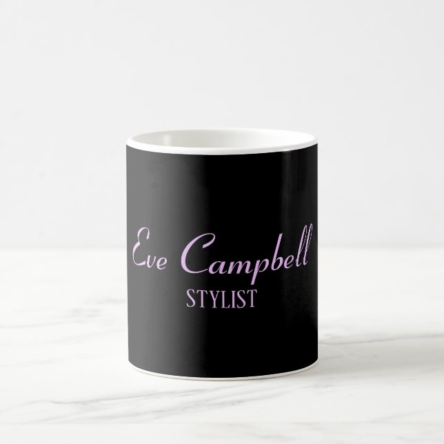 Taza De Café púrpura minimalista y negro (Centro)
