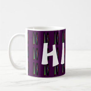 Taza De Café Púrpura oscuro con franjas de colores profundos