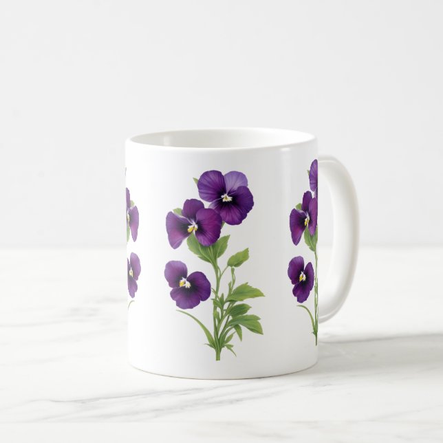 Taza De Café Púrpura Pansia (Anverso derecho)
