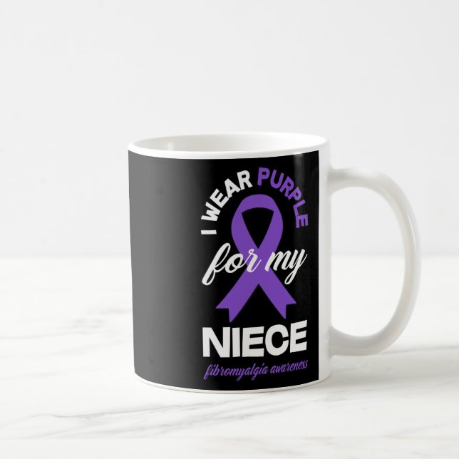 Taza De Café Púrpura Para Mi Niña Fibromialgia Conciencia 1 (Derecha)
