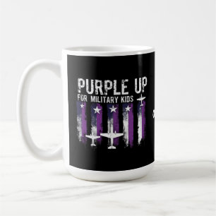 Taza De Café Púrpura Para Niños Militares Bandera Mostrar Tu Ap