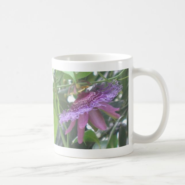 Taza De Café Púrpura Pasión Flor Foto Mug (Derecha)