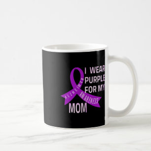 Taza De Café Púrpura por la enfermedad A de mi mamá Alzheimerhe