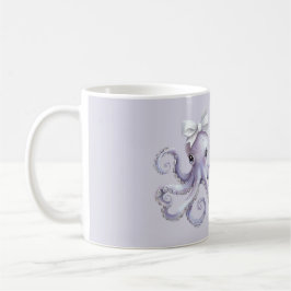 Taza De Café Púrpura Pulpo Bonito Femenino
