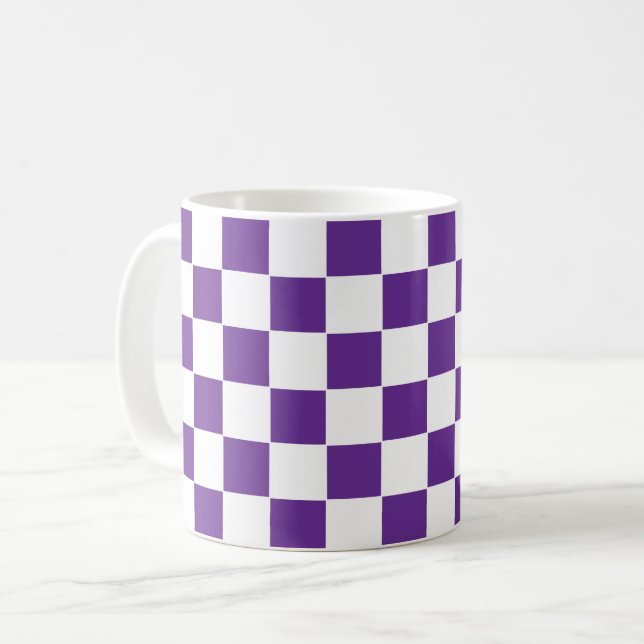 Taza De Café Púrpura real y blanco bajo control (Anverso izquierdo)