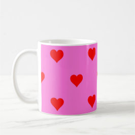 Taza De Café Púrpura Red Cute Simple Heart Pattern