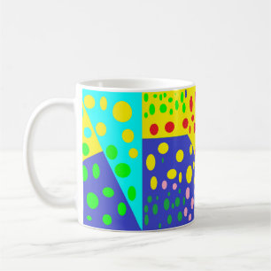 Taza De Café Púrpura roja amarilla azul del color brillante