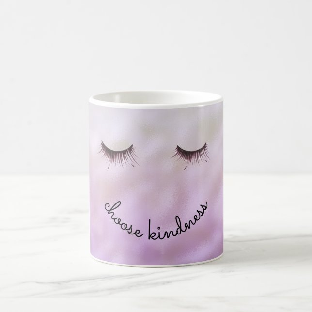 Taza De Café Púrpura rosa Ombre Negro Eyelashes Amabilidad (Centro)