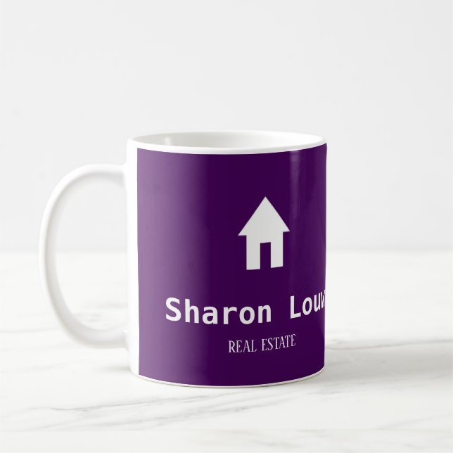 Taza De Café Púrpura simple y blanco (Izquierda)