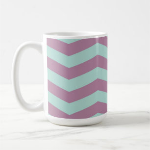 Taza De Café Púrpura/taza de Chevron de la aguamarina