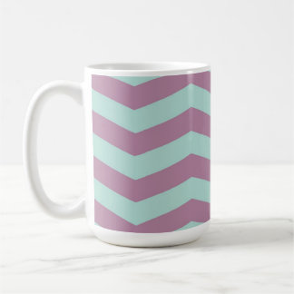 Taza De Café Púrpura/taza de Chevron de la aguamarina
