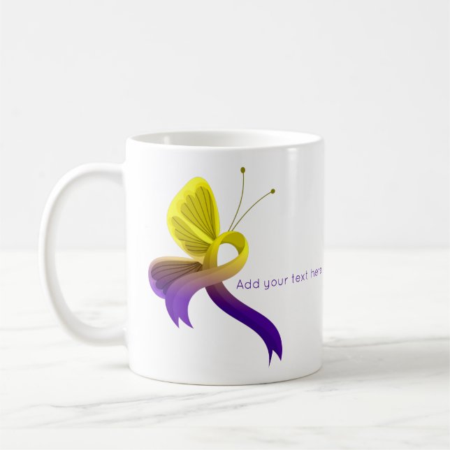 Taza De Café Púrpura y amarilla Cinta de sensibilización Maripo (Izquierda)