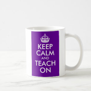Taza De Café Púrpura y blanca mantienen la calma y enseñan