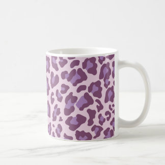 Taza De Café Púrpura y lavanda de leopardo