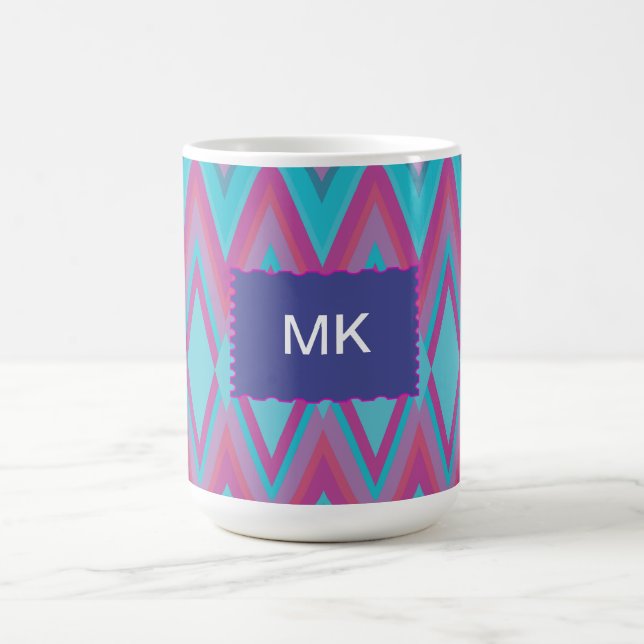 Taza De Café Púrpura y tribal de Aqua (Centro)