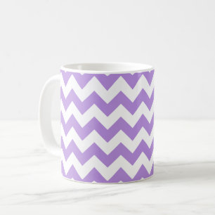 Taza De Café Púrpura Zigzag, Púrpura Chevron, Patrón Geométrico