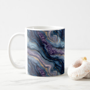 Taza De Café Purpurina Agate Purple Blue Coffee Mug