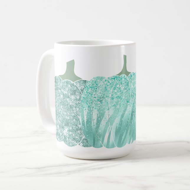 Taza De Café Purpurina AQUA MIRAR BOMBAS AUTUMNOS (Anverso izquierdo)