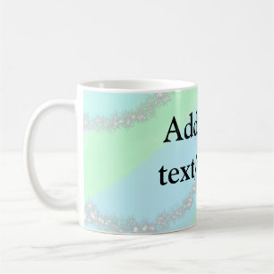 Taza De Café Purpurina azul rosa verde brillante color pastel a