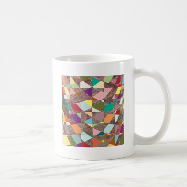 Taza De Café Purpurina de colores abstractos (Derecha)