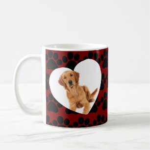 Taza De Café Purpurina de corazón de foto de gato Mascota y pat