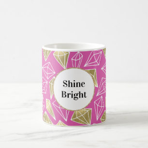 Taza De Café Purpurina de diamantes de oro rosado de moda
