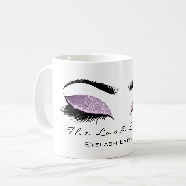 Taza De Café Purpurina de Eyelash Extender Beauty Studio (Anverso izquierdo)