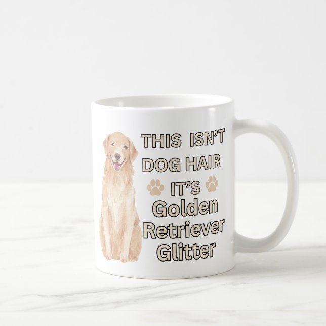 Taza De Café Purpurina de Golden Retriever - Divertido pelo de  (Derecha)