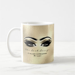 Taza De Café Purpurina de ojos dorados de Beauty Studio