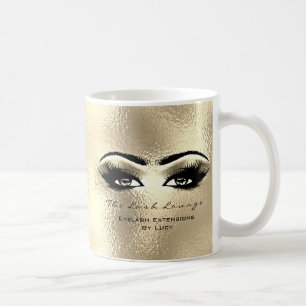 Taza De Café Purpurina de ojos dorados de Beauty Studio