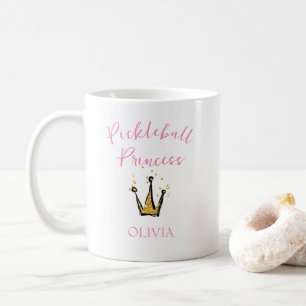 Taza De Café Purpurina de oro de la princesa Tiara Personalizad