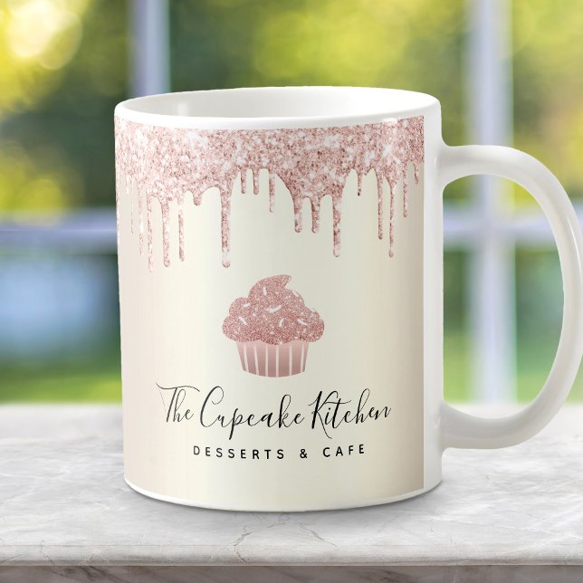 Taza De Café Purpurina de pastelitos rosados Drin Panadería Pas (Subido por el creador)