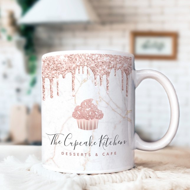 Taza De Café Purpurina de pastelitos rosados gotea postre de pa (Subido por el creador)