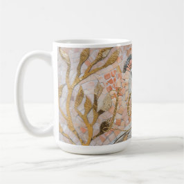 Taza De Café Purpurina de Peacocks Gold Ama a Rosa de Rubor